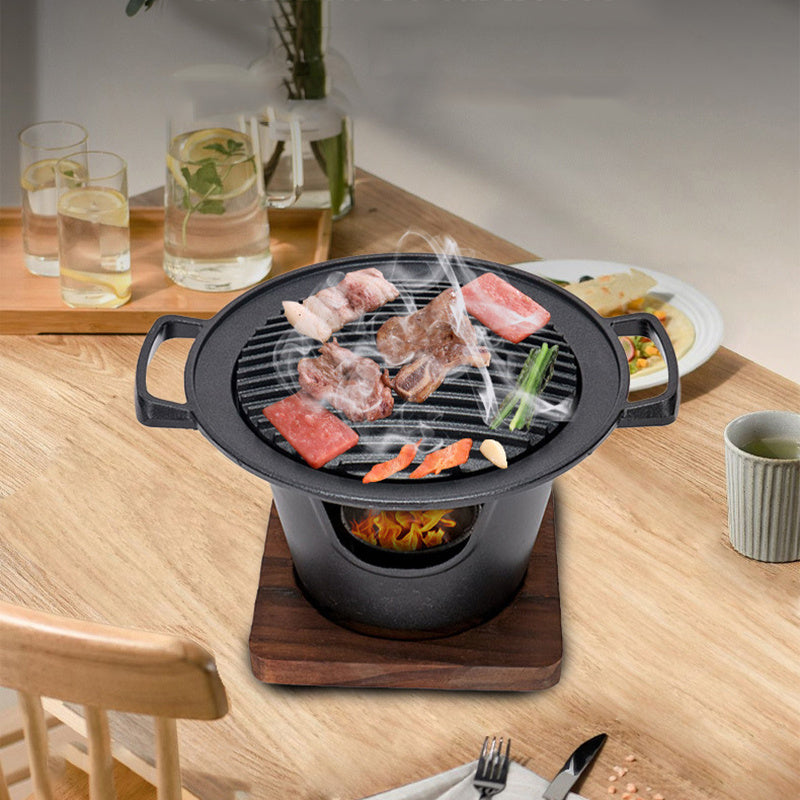 Mini BBQ Grill Alcohol Stove | Smokeless & Portable | Tabletop Indoor/Outdoor Yakitori Grill | Made of Cast Aluminum