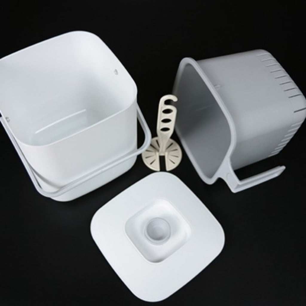 3L Food Waste Bin with Press Lid & Strainer | Compact | Made in Korea