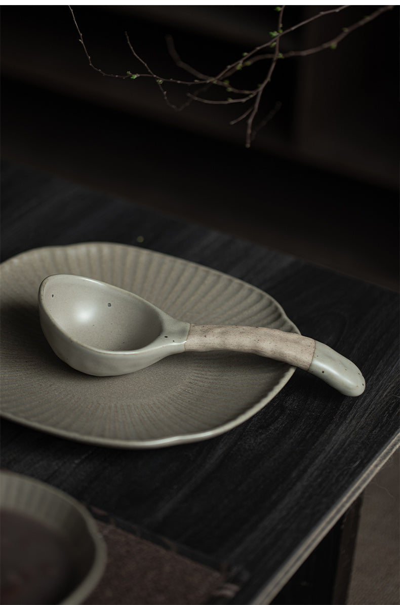 Japanese Style Ceramic Soup Spoons | Handmade Minimalist Tableware | For Coffee & Rice