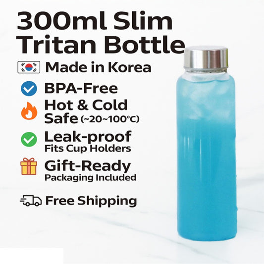 300ml Slim Tritan Water Bottle | Leak-Proof & BPA-Free | Hot & Cold | 🇰🇷 Made in Korea | Free EU Shipping