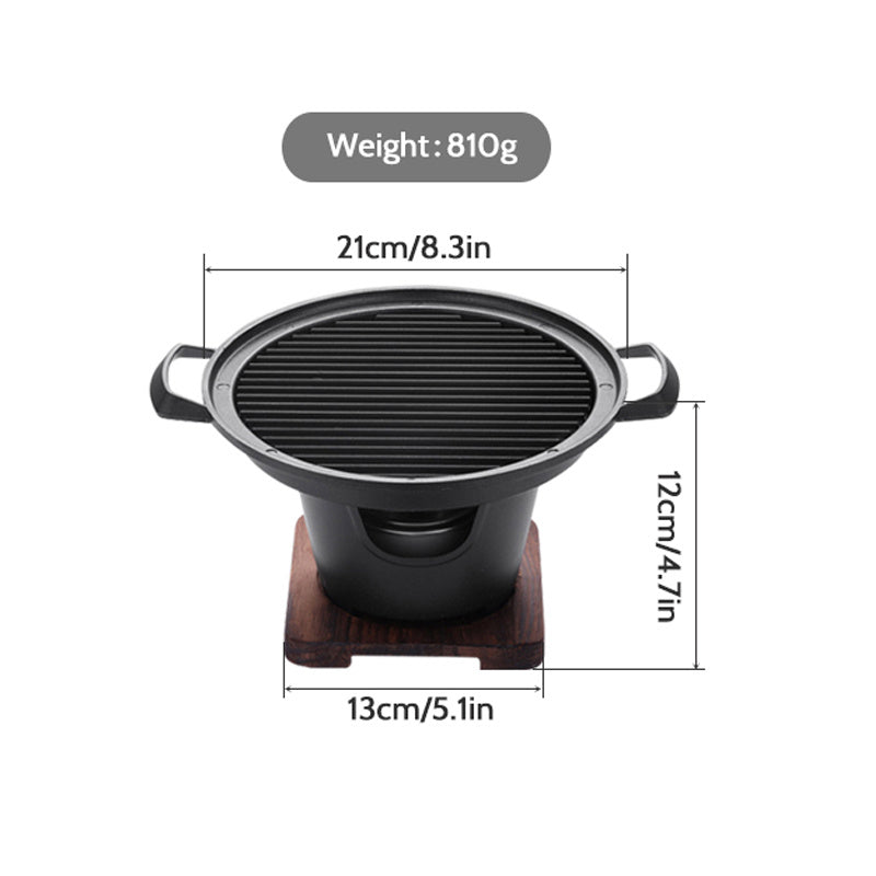 Mini BBQ Grill Alcohol Stove | Smokeless & Portable | Tabletop Indoor/Outdoor Yakitori Grill | Made of Cast Aluminum