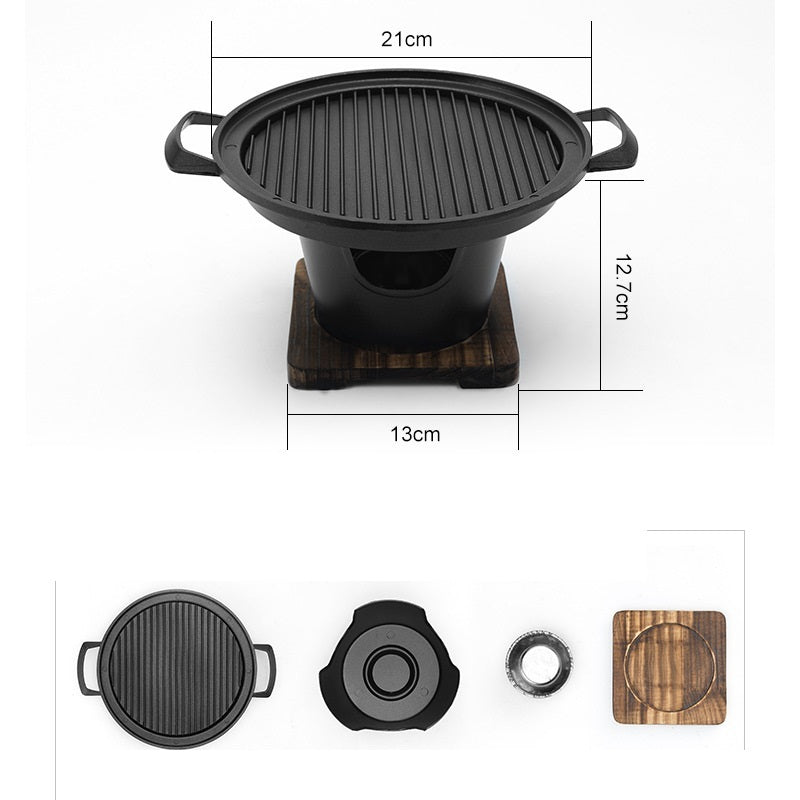 Mini BBQ Grill Alcohol Stove | Smokeless & Portable | Tabletop Indoor/Outdoor Yakitori Grill | Made of Cast Aluminum
