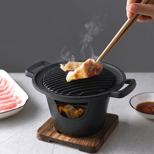 Mini BBQ Grill Alcohol Stove | Smokeless & Portable | Tabletop Indoor/Outdoor Yakitori Grill | Made of Cast Aluminum