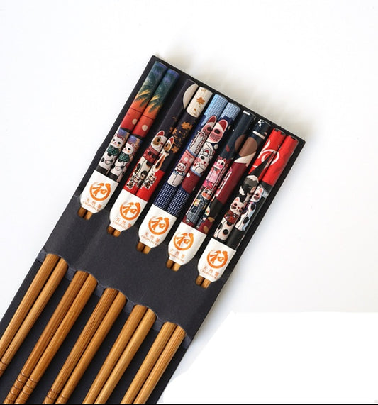 Eco-Friendly Bamboo Sushi Chopsticks Set | Pointed Tip | Reusable & Natural
